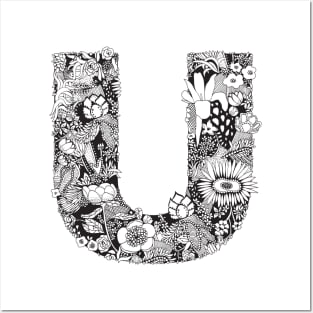 Floral Letter U Posters and Art